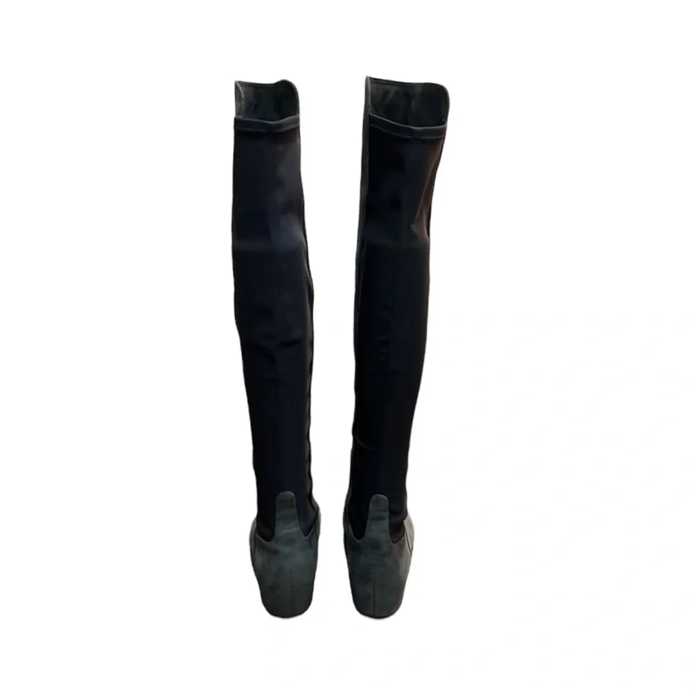 Stuart Weitzman Lander 50/50 Gray Suede Stretch Over The Knee Boots Size 6.5